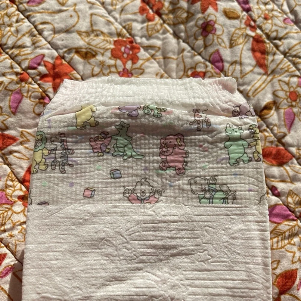 Vintage Huggies Size 3 Ultratrim 1993 USA Diaper Circus Bear Rhino Plastic Print